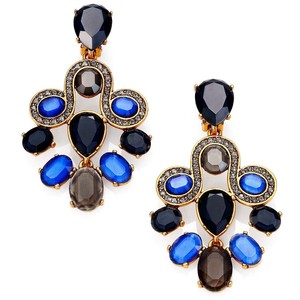 OSCAR DE LA RENTA Gold-plated crystal clip earrings